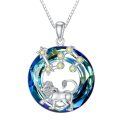 wholesale 925 Sterling Silver Zodiac Necklace with 12 Constellations Horoscope Heart Pendant for Women-0-0