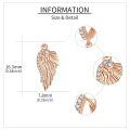 wholesale 925 Sterling Silver Rose Gold Plated Cubic Zirconia Angel Wings Hoop Drop Earrings for Women-0-4