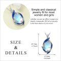 wholesale 925 Sterling Silver Blue Moonstone Leaf Design Pendant Necklace - Christmas Gift for Her-0-4
