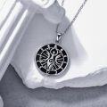 wholesale 925 Sterling Silver Black Enamel Tree of Life Pendant Witch's Knot Necklace Wiccan-0-2