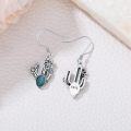 wholesale 925 Sterling Silver Turquoise Cactus Flower Drop Earrings for Women-0-2