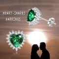 wholesale 925 Sterling Silver Rhodium Plated Emerald Earrings for Women, Unique Gifts for Mother, Wife, Sister, Girlfriend, Birthday, Anniversary, Christmas-0-5