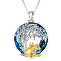 wholesale 925 Sterling Silver Tree Of Life Pendant With Golden Fox Family-Polar Bear