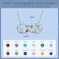 wholesale TOUPOP Personalized Infinity Dolphin Necklace 925 Sterling Silver Customized 2-4 Names Birthstones Pendant Jewelry Christmas Birthday Gifts For Women Her -0-2