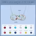 TOUPOP Sterling Silver Birthstones Personalized Infinity Dolphin Necklace-0-2