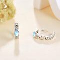 wholesale 925 Sterling Silver Moonstone Celtic Knot Hoop Earrings Oxidized Silver Finish-0-4