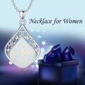 wholesale Sterling Silver Natural Gemstone Teardrop Filigree Celtic Knot Necklace-0-8