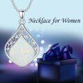 wholesale 925 Sterling Silver Pendant Necklace Black Agate Teardrop Platinum Plated Filigree Design For Women-0-8
