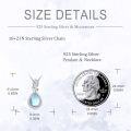 wholesale 925 Sterling Silver Rose-Shaped Blue Moonstone Teardrop Pendant Necklace for Women-0-1