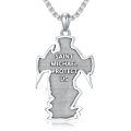 wholesale 925 Sterling Silver &  Saint Michael Pendant Cross Necklace for Men Women  24 Chain-0-1