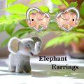wholesale 925 Sterling Silver Elephant Heart Stud Earrings for Women - Cute Gift Idea-0-4
