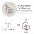 wholesale 925 Sterling Silver Heart-Shaped Pendant with Cubic Zirconia and Engraved Message Always My Mother Forever My Friend - Perfect Gift for Mom-0-4