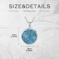 wholesale 925 Sterling Silver Turquoise Necklace with Round Stone on 18-Inch Chain-0-3