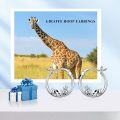 wholesale 925 Sterling Silver Giraffe Design Hoop Earrings  for Women and Girls-0-5