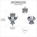 wholesale 925 Sterling Silver Owl Crystal Pendant Necklace for Women Girls Gifts Jewelry Accessories-0-2