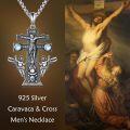 wholesale 925 Sterling Silver Angel Caravaca Cross Pendant Necklace for Men Women Religious s 45cm Chain Length-0-5