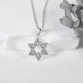 wholesale 925 Sterling Silver Star of David Pendant Jewish Necklace for Men & Women-0-3