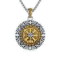 wholesale 925 Sterling Silver Valknut Rune Pendant Necklace-07-Vegvisir Compass