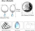 wholesale 925 Sterling Silver Butterfly Moonstone Drop Hoop Earrings-0-2