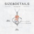 wholesale 925 Sterling Silver with Rose Gold Accents and White Cubic Zirconia Pendant Necklaces for Women-0-3