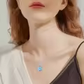 wholesale 925 Sterling Silver Larimar Octopus Ocean Wave Pendant Necklaces Wholesale for Women Gifts-0-4