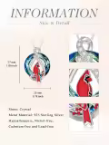 TOUPOP Sterling Silver Crystal Cardinal Necklace Pendant-0-3