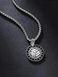 wholesale 925 Sterling Silver Tennis Ball Star Pendant Necklace Cross Charm Never Give Up Inspirational Gift-0-8