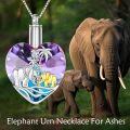 wholesale 925 Sterling Silver & Crystal Elephant Cremation Urn Necklace for Ashes, Memorial Jewelry Gift for Loss of Loved Ones or Pets-0-3