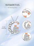 wholesale 925 Sterling Silver Moon & Stars Necklace Gift for Mom Nana Mother Daughter Birthday Christmas-0-3