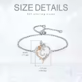 TOUPOP Sterling Silver Rose Heart Butterfly Initial C Link Bracelet For Women-0-5