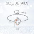 TOUPOP Sterling Silver Rose Heart Butterfly Initial C Link Bracelet For Women-0-5