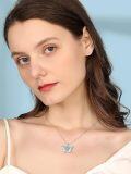 wholesale TOUPOP Butterfly Necklace Sterling Silver Created Opal Butterfly Jewelry Butterfly Gifts For Women Girlfriend Birthday -0-3