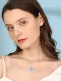 TOUPOP Sterling Silver Created Opal Butterfly Necklace Jewelry Gift-0-3
