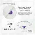 wholesale 925 Sterling Silver Adjustable Lotus Flower & Purple Blue Butterfly Anklet for Women Girls -0-5