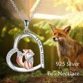 wholesale 925 Sterling Silver Fox Love Forever Heart Pendant Necklace for Girls Women Gifts Jewelry-0-4