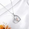 wholesale 925 Sterling Silver Heart-Shaped Gymnast Pendant Necklace-0-3
