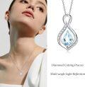 wholesale 925 Sterling Silver Infinity Teardrop Birthstone Necklace for Women Forever Love Jewelry Gift-0-5