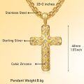 wholesale Gold 925 Sterling Silver Cubic Zirconia-Cut Cross Pendant Catholic Religious  for Men Women-0-4