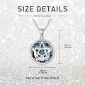 wholesale 925 Sterling Silver Abalone Shell Triple Moon Goddess Pentagram Pendant Necklace-0-4