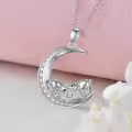 TOUPOP Sterling Silver & Moonstone Elephant Necklace, Cute Animal Pendant Jewelry Gift for Women-0-3