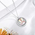 wholesale 925 Sterling Silver Survivor Awareness Ribbon Heart Swarovski Crystal Rose Gold Pendant Necklace-0-1