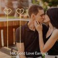 wholesale 14K Gold Heart Drop Earrings 14K Solid Gold Threaders for Women-0-4