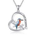 wholesale 925 Sterling Silver Love You Forever Bird Pendant Necklace-0-0