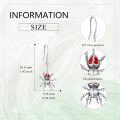 wholesale 925 Sterling Silver Gothic Halloween Red Eyes Spider Drop Earrings for Women Girls Gift Jewelry 4cm Long-0-4