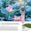 wholesale 925 Sterling Silver Pink Quartz Flower Pendant Necklace for Women-0-1