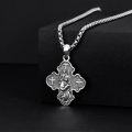 wholesale 925 Sterling Silver Cross Pendant with Religious Figures and Crucifixes on Chain for Men Women  47cm Length-0-3