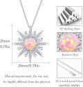 wholesale 925 Sterling Silver Pink Opal Sun Pendant Necklaces for Women - I Love You to the Moon & Back-0-5