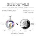 wholesale 925 Sterling Silver Abalone Shell Moon Pendant with Cats and Tree of Life Design for Cat Lovers-0-7