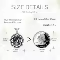 wholesale 925 Sterling Silver Skull Rose Pendant Necklaces Wholesale for Men Women Gothic-0-3