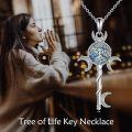 wholesale 925 Sterling Silver Tree of Life Moonstone Key Pendant Necklaces for Women Girls 40th/50th Birthday Gift Ideas-0-2